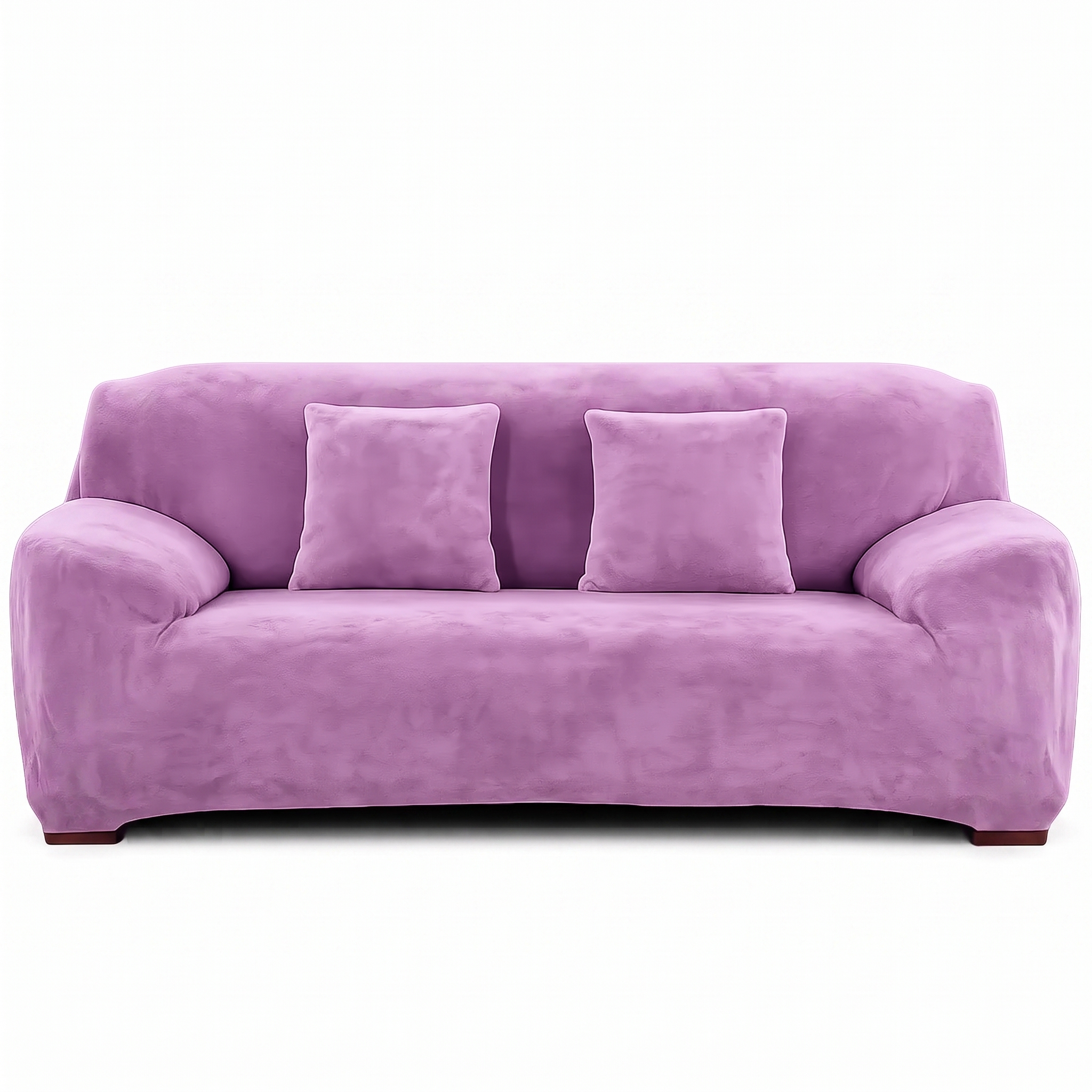 Light Purple Velvet stretch sofa cover pure white studio