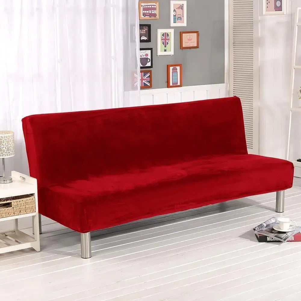 Stretch Sofa Slipcover – Red Velvet Sofa Bed – product view 4 | Brivenzo