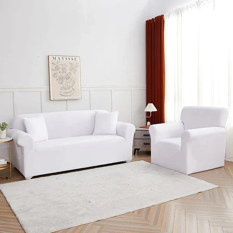 Stretch Sofa Slipcover – White – product view 7 | Brivenzo