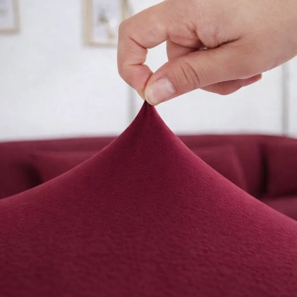Stretch Sofa Slipcover – Wine Red – product view 5 | Brivenzo