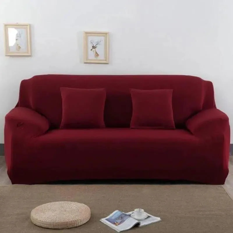 Stretch Sofa Slipcover – Wine Red – product view 7 | Brivenzo