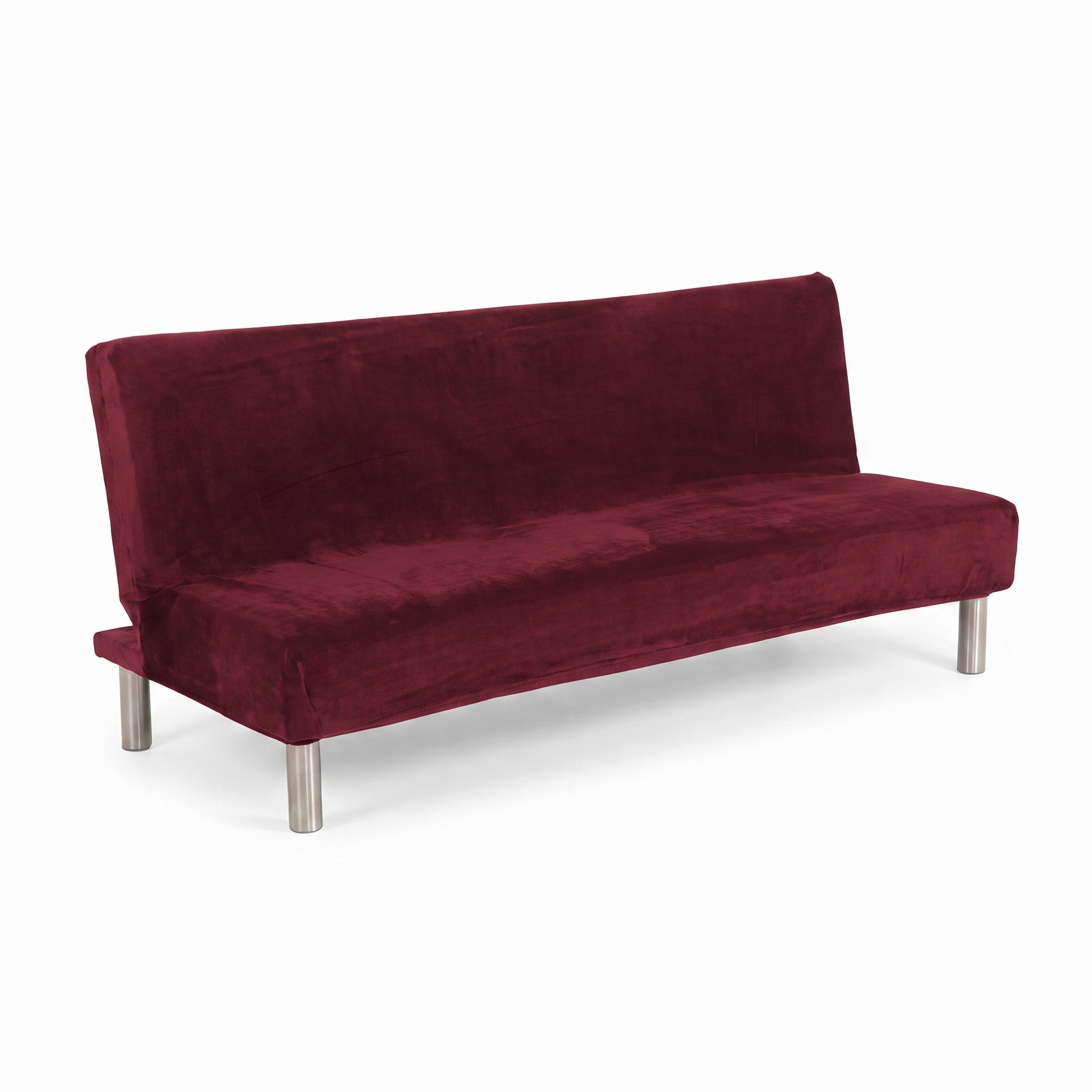 Stretch Sofa Slipcover – Wine Red Velvet Sofa Bed – product photo on a white background | Brivenzo
