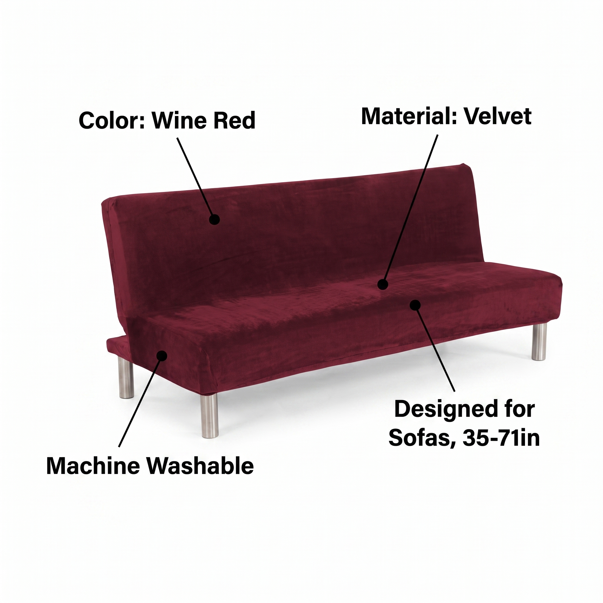Stretch Sofa Slipcover – Wine Red Velvet Sofa Bed – features and specifications overview | Brivenzo
