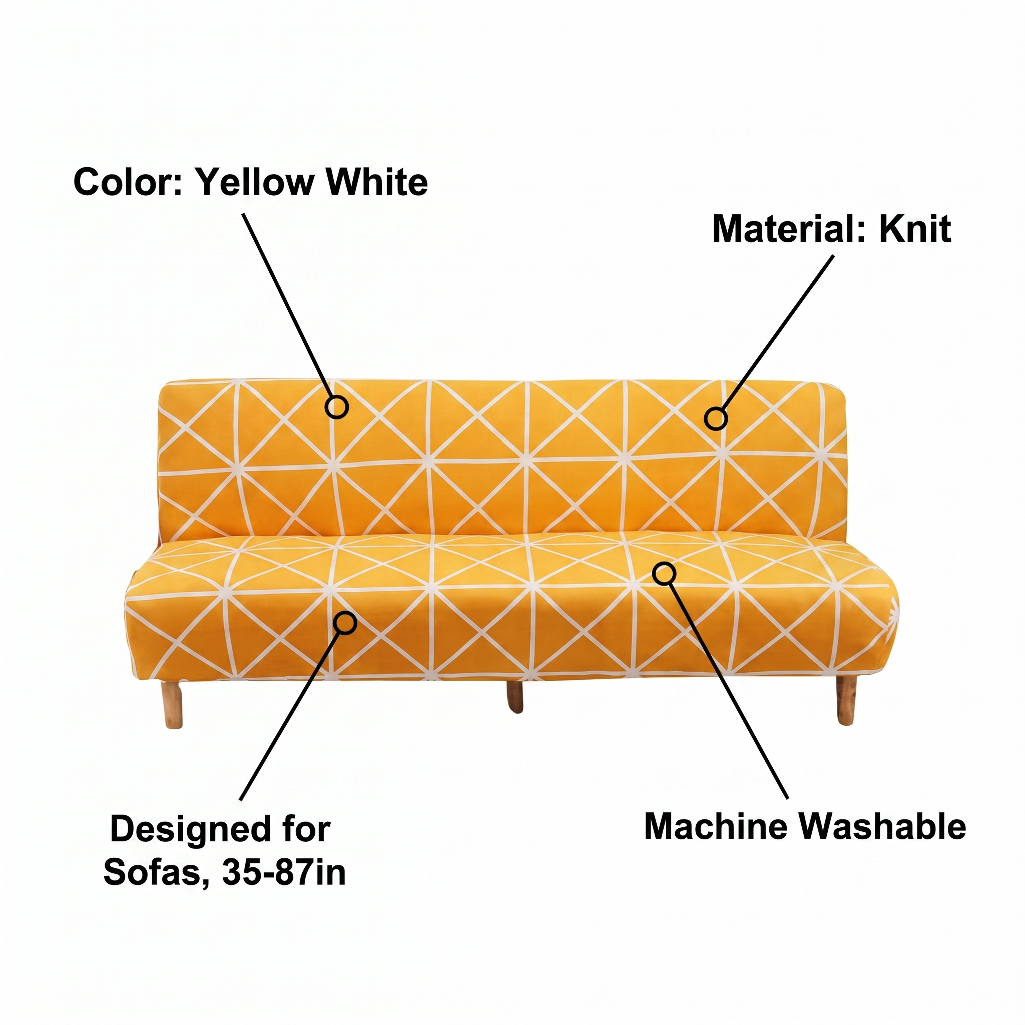 Stretch Sofa Slipcover – Yellow White Crosshatch Print Sofa Bed – features and specifications overview | Brivenzo