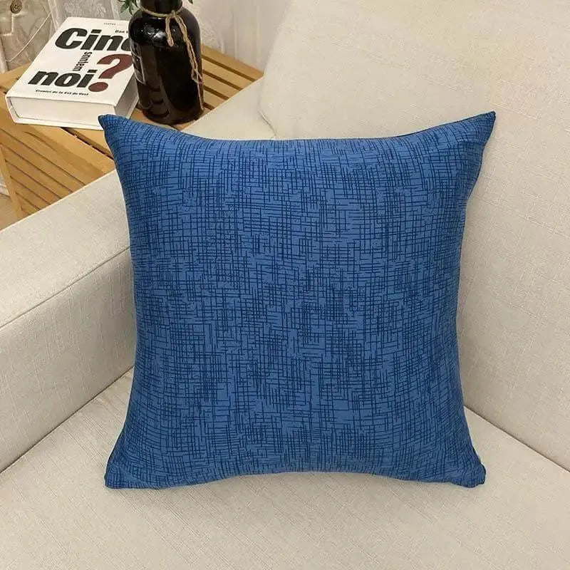 Throw Pillow Cover – Denim Blue Crosshatch Print – product view 4 | Brivenzo