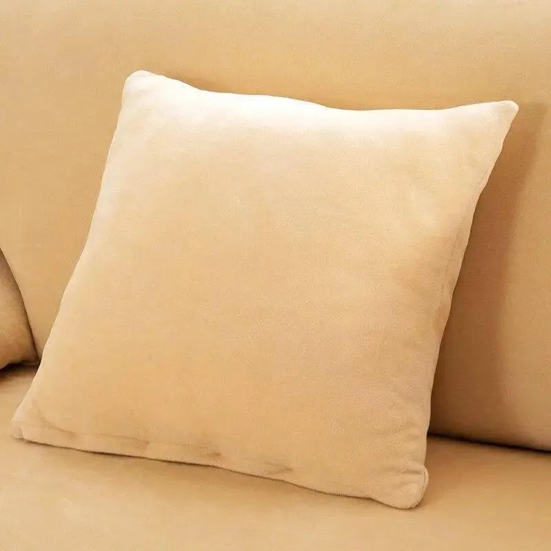 Velvet Throw Pillow Cover – Beige Velvet – product view 4 | Brivenzo