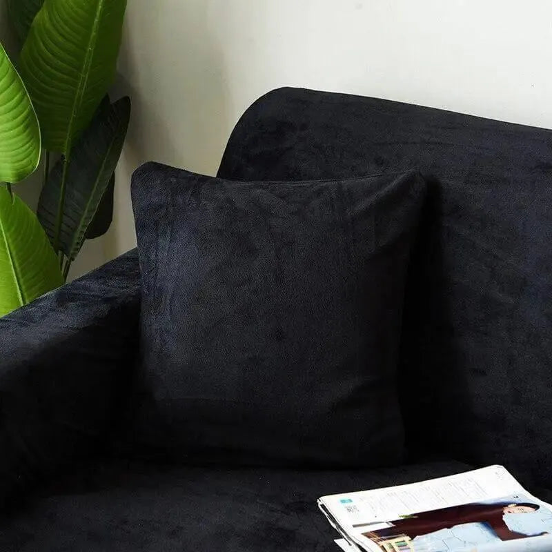 Velvet Throw Pillow Cover – Black Velvet – product view 4 | Brivenzo