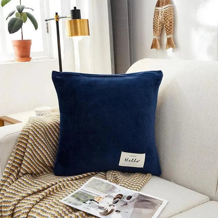 Velvet Throw Pillow Cover – Navy Blue – product view 4 | Brivenzo