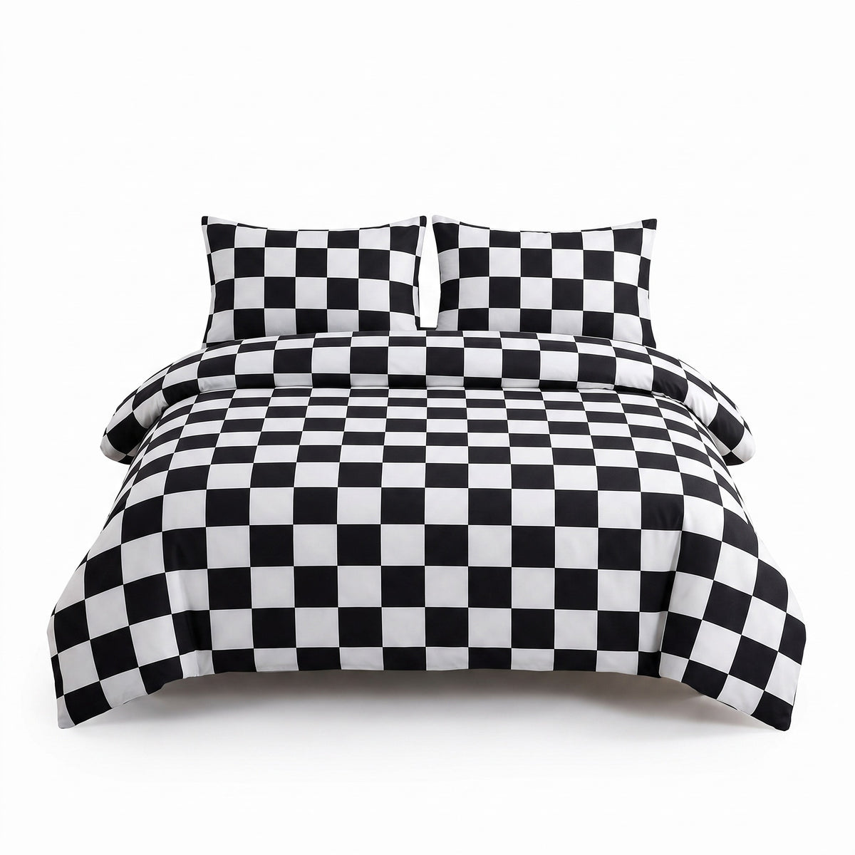 Checked Duvet Cover Set | Breathable Cotton Blend, 59-87in