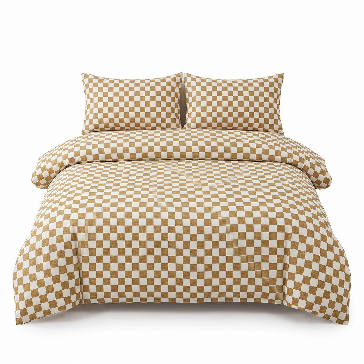 Checked Duvet Cover Set | Breathable Cotton Blend, 59-87in