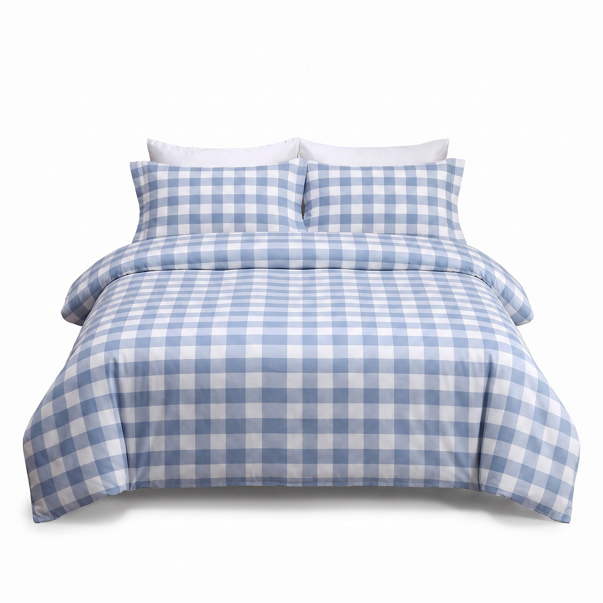 Checked Duvet Cover Set | Breathable Cotton Blend, 59-87in