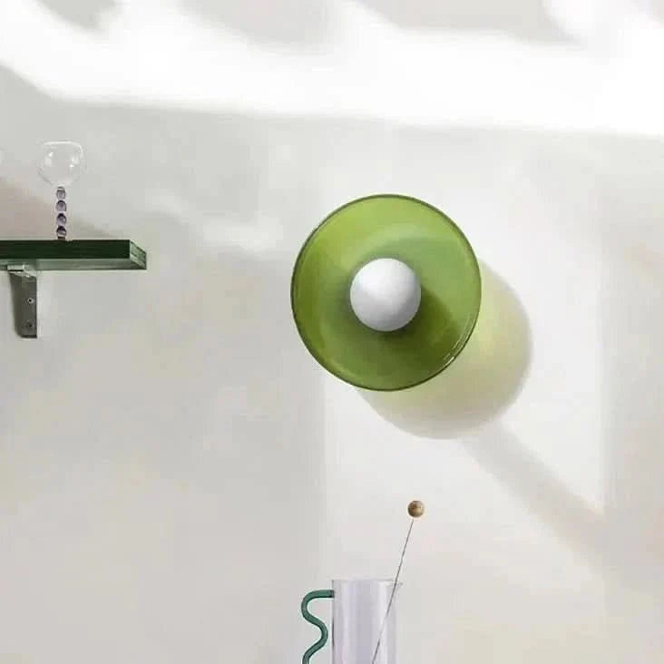 Ceiling Light with Tinted Glass Plate and Exposed Globe, 9.8 Inch, view 5