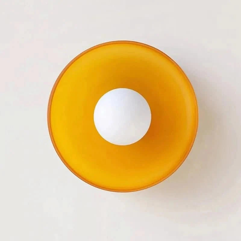 Ceiling Light with Tinted Glass Plate and Exposed Globe, 9.8 Inch, view 9