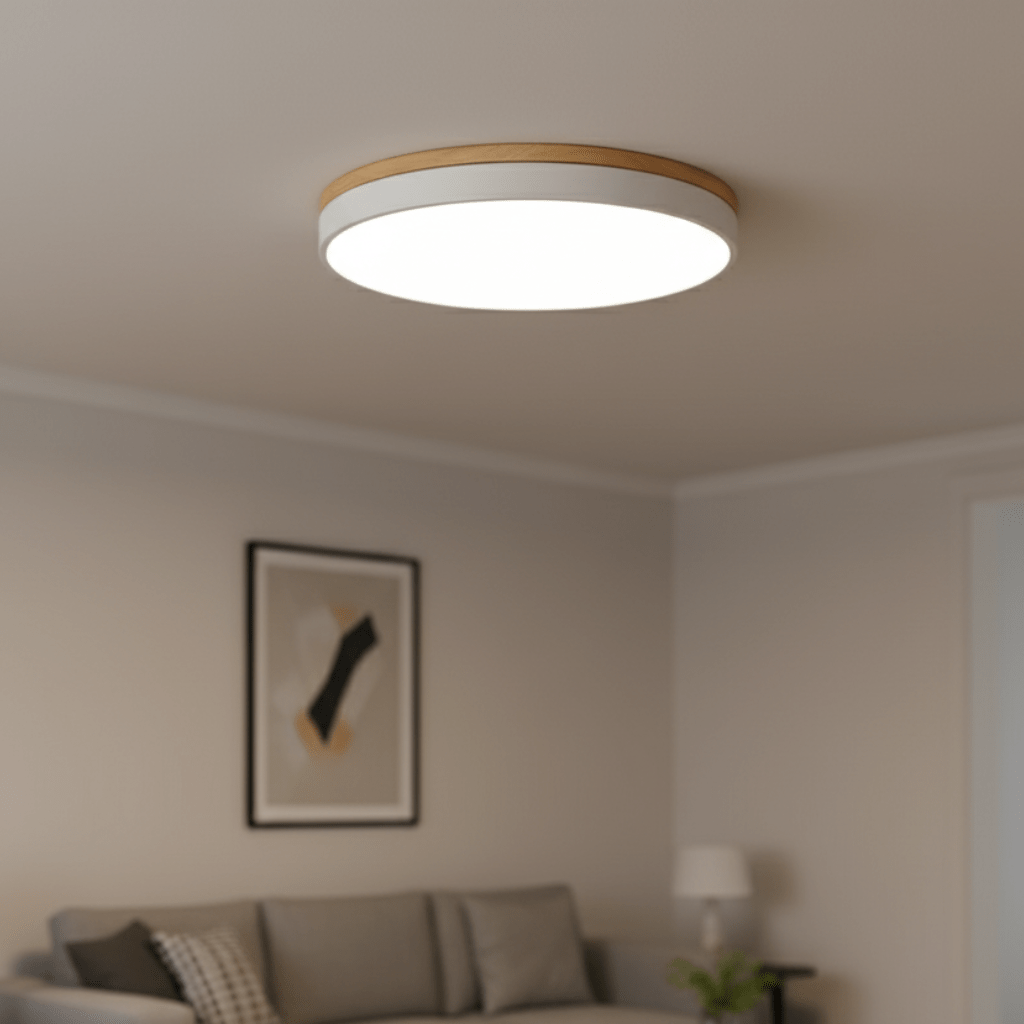 Ceiling Light with Visible Wood Grain and Neutral White 4000K Light, view 1