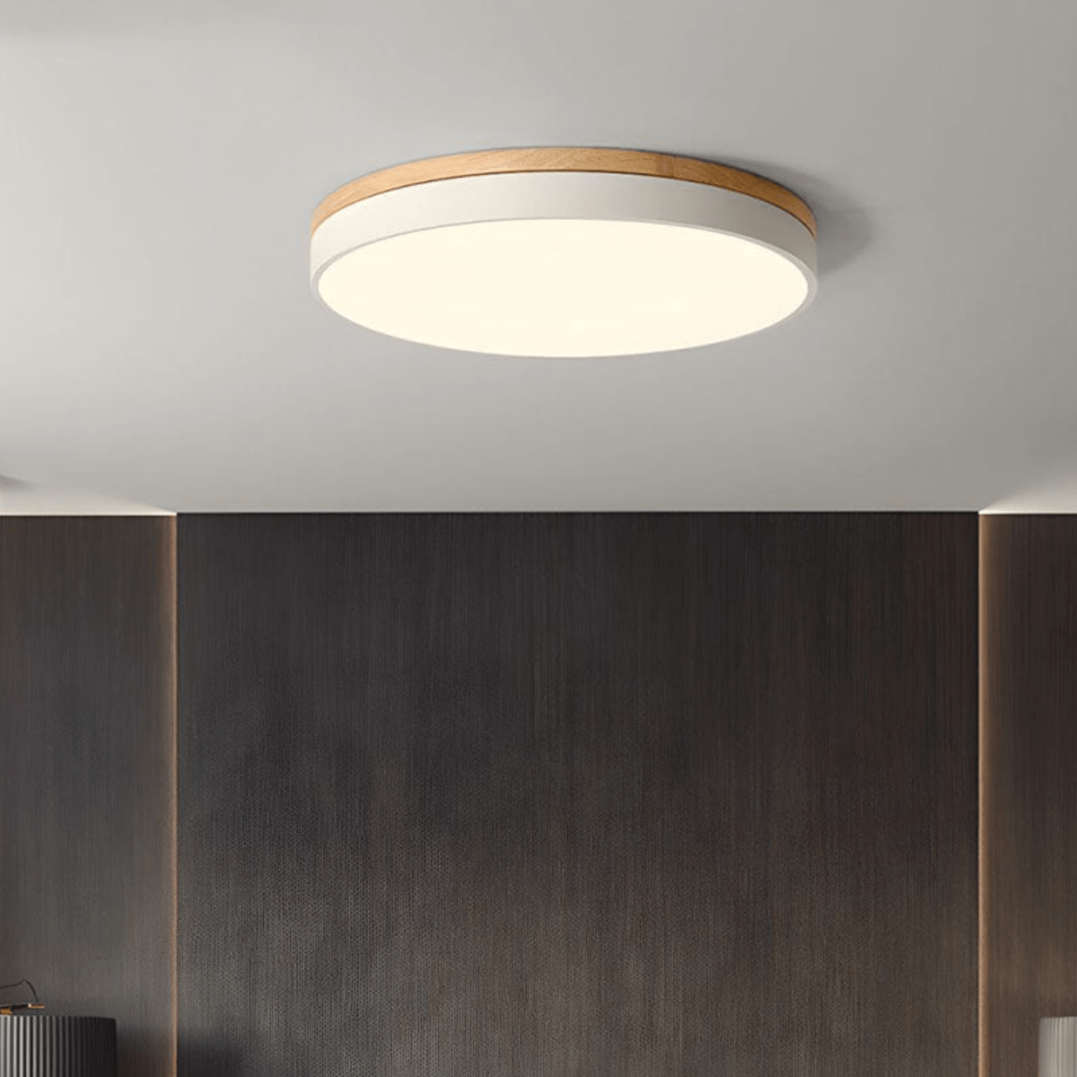Ceiling Light with Visible Wood Grain and Neutral White 4000K Light, view 2