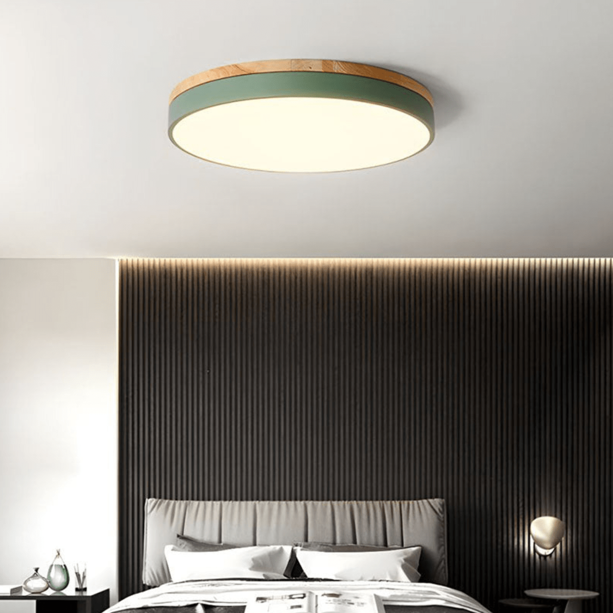 Ceiling Light with Visible Wood Grain and Neutral White 4000K Light, view 4