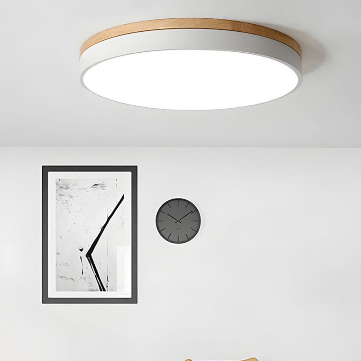Ceiling Light with Visible Wood Grain and Neutral White 4000K Light, view 7
