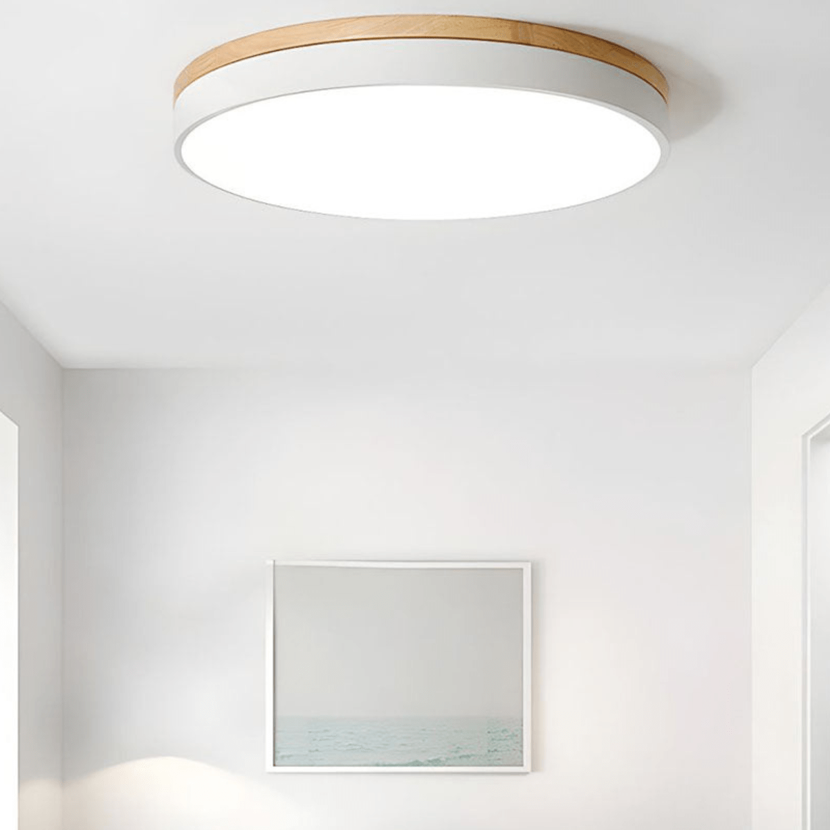 Ceiling Light with Visible Wood Grain and Neutral White 4000K Light, view 8