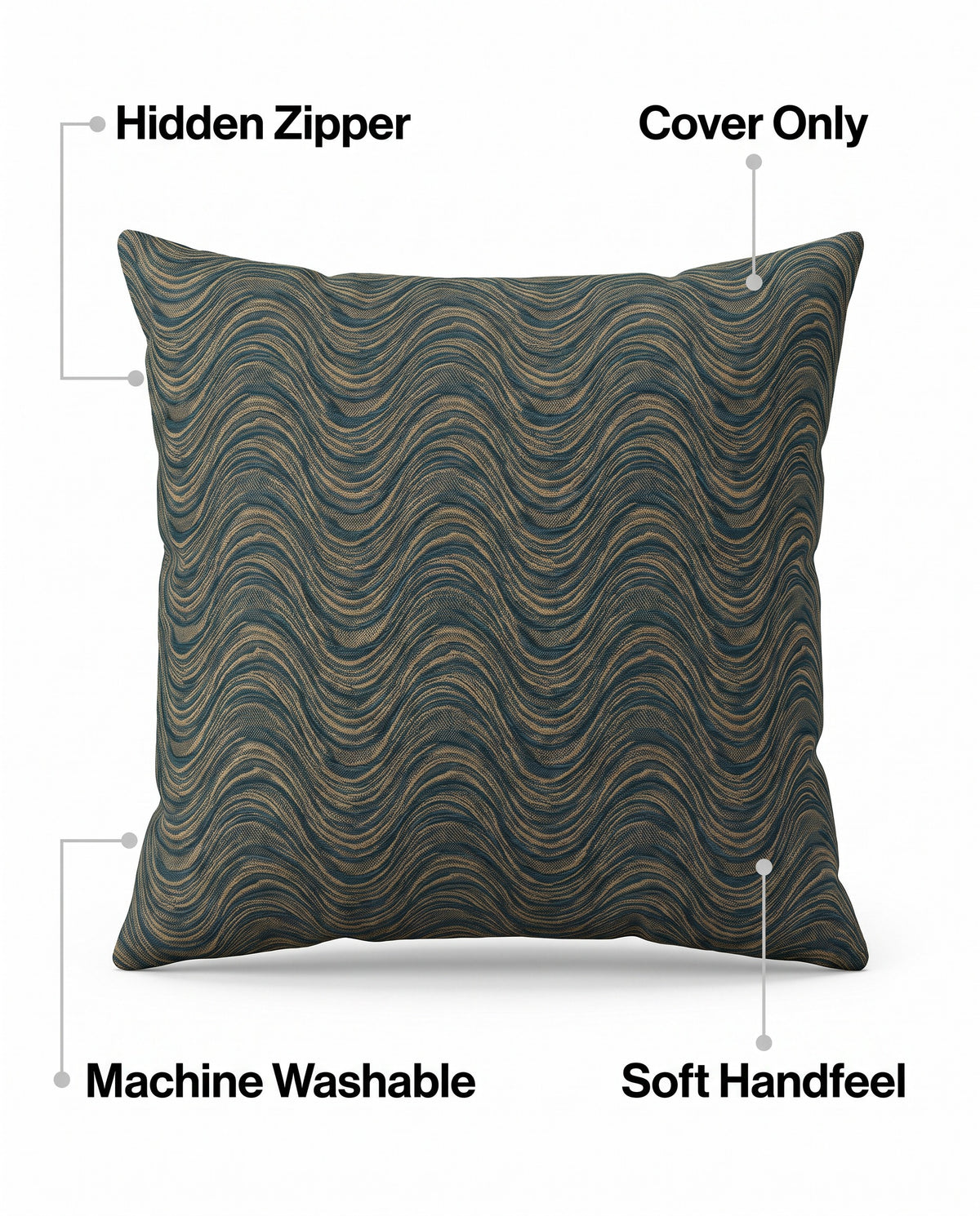 Chic Pattern Pillow Cover | Hidden Zipper, 18in