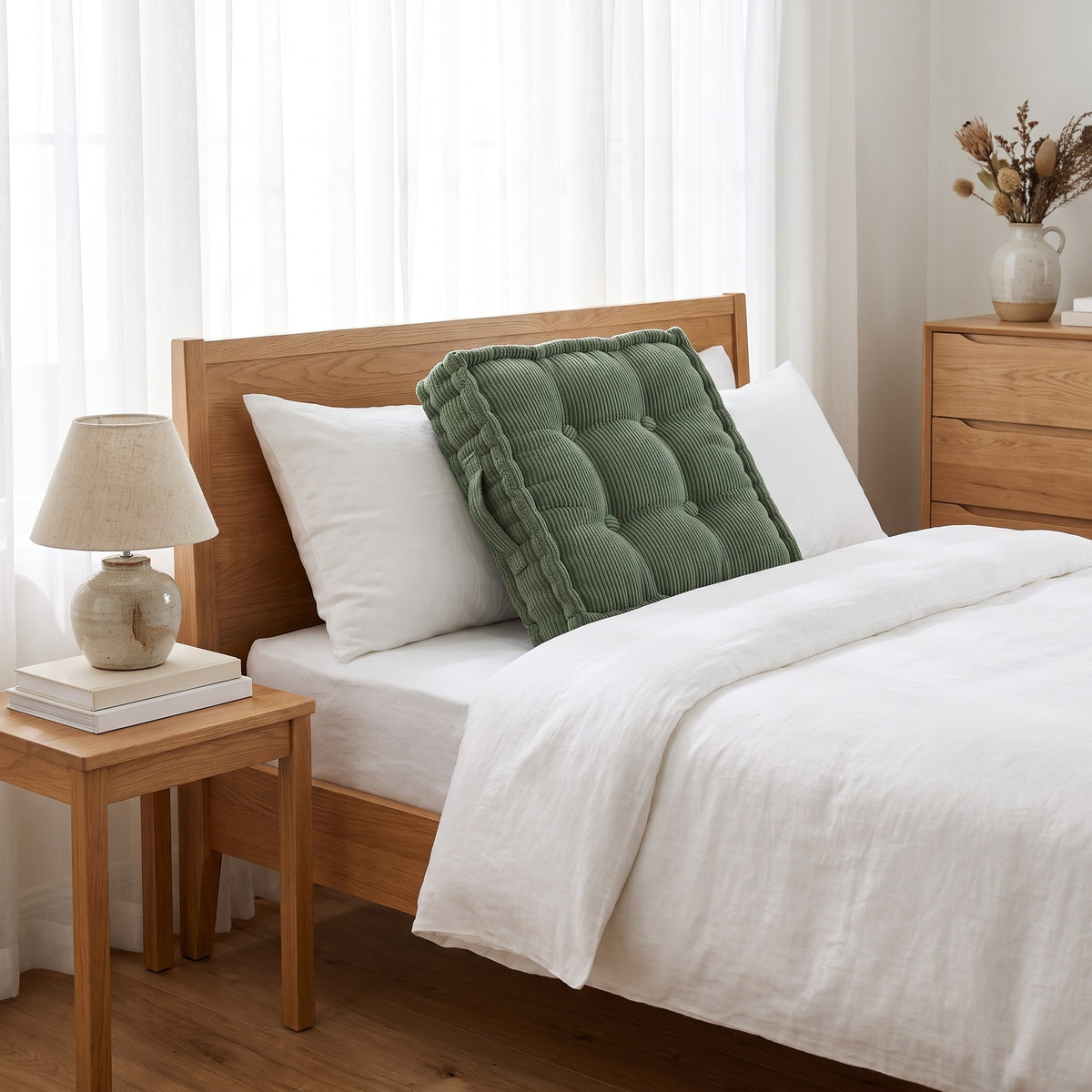 Corduroy Floor Meditation Cushion | Thick Soft Fill, 16-24in