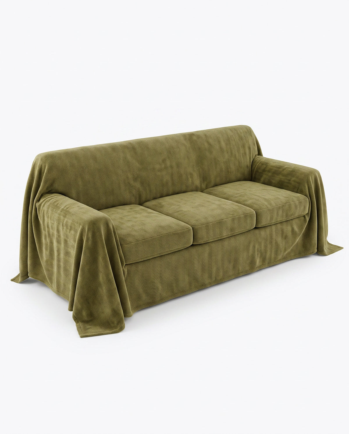 Classic Herringbone Chenille Nonslip Sofa Cover | Spill Resistant, 1-95in