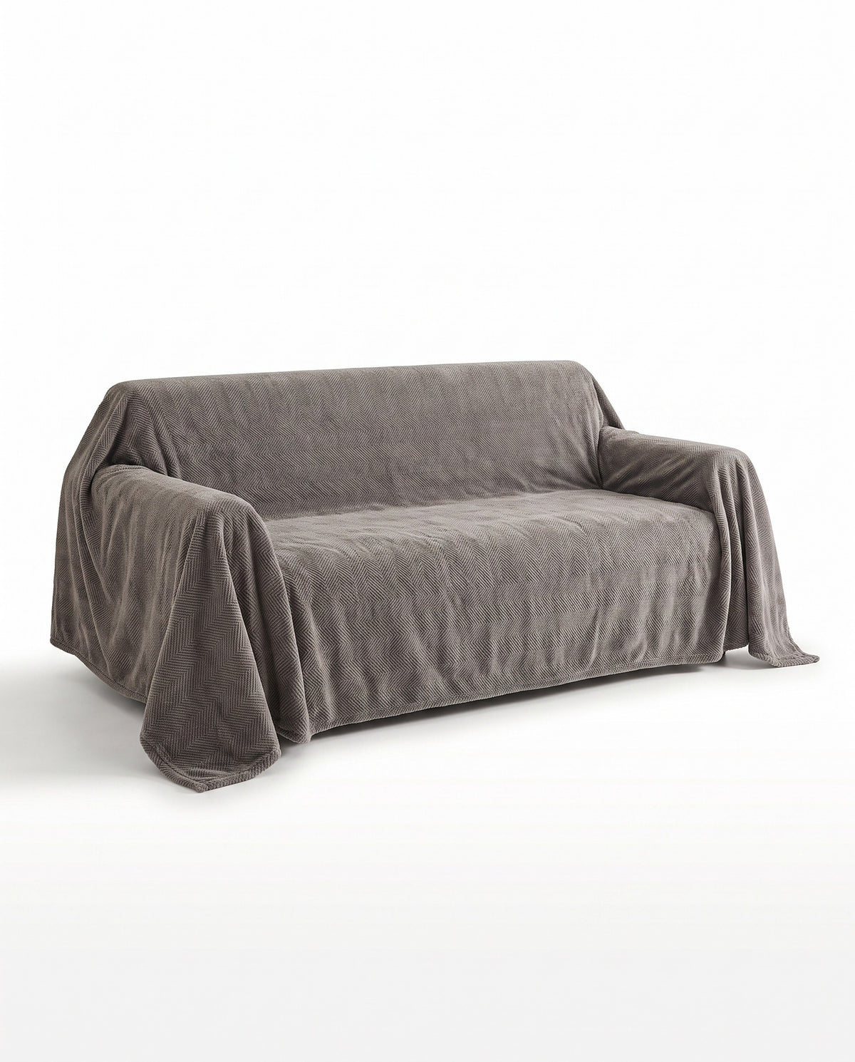 Classic Herringbone Chenille Nonslip Sofa Cover | Spill Resistant, 1-95in