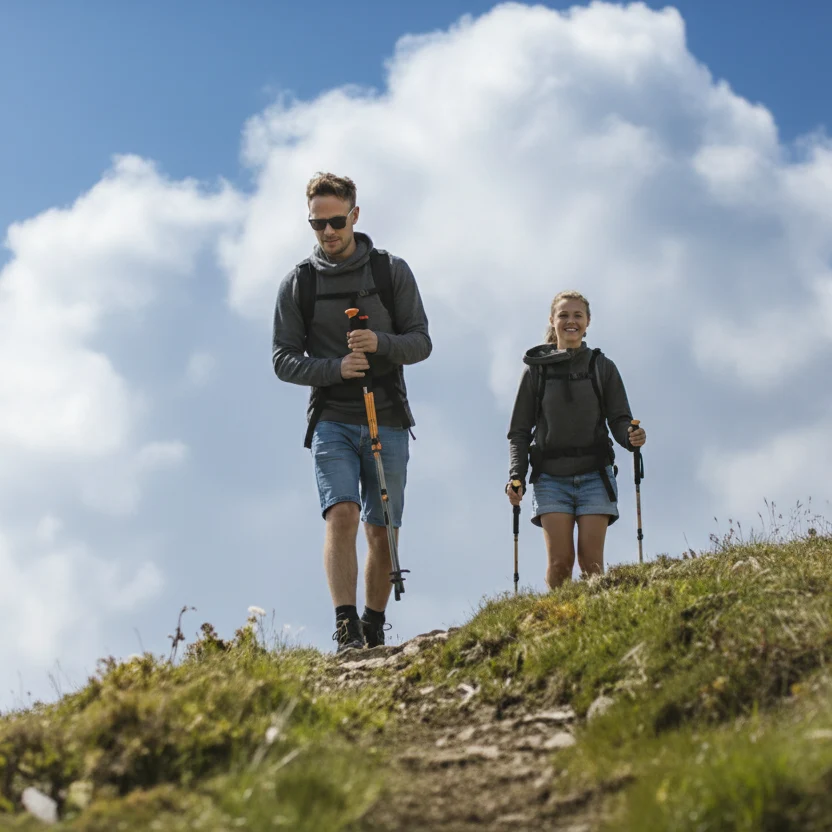 Collapsible Aluminum Trekking Poles with EVA Grip and Carbide Tip, view 5