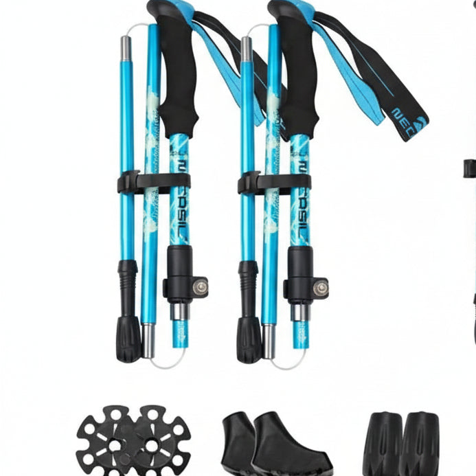 Collapsible Aluminum Trekking Poles with EVA Grip and Carbide Tip, view 15