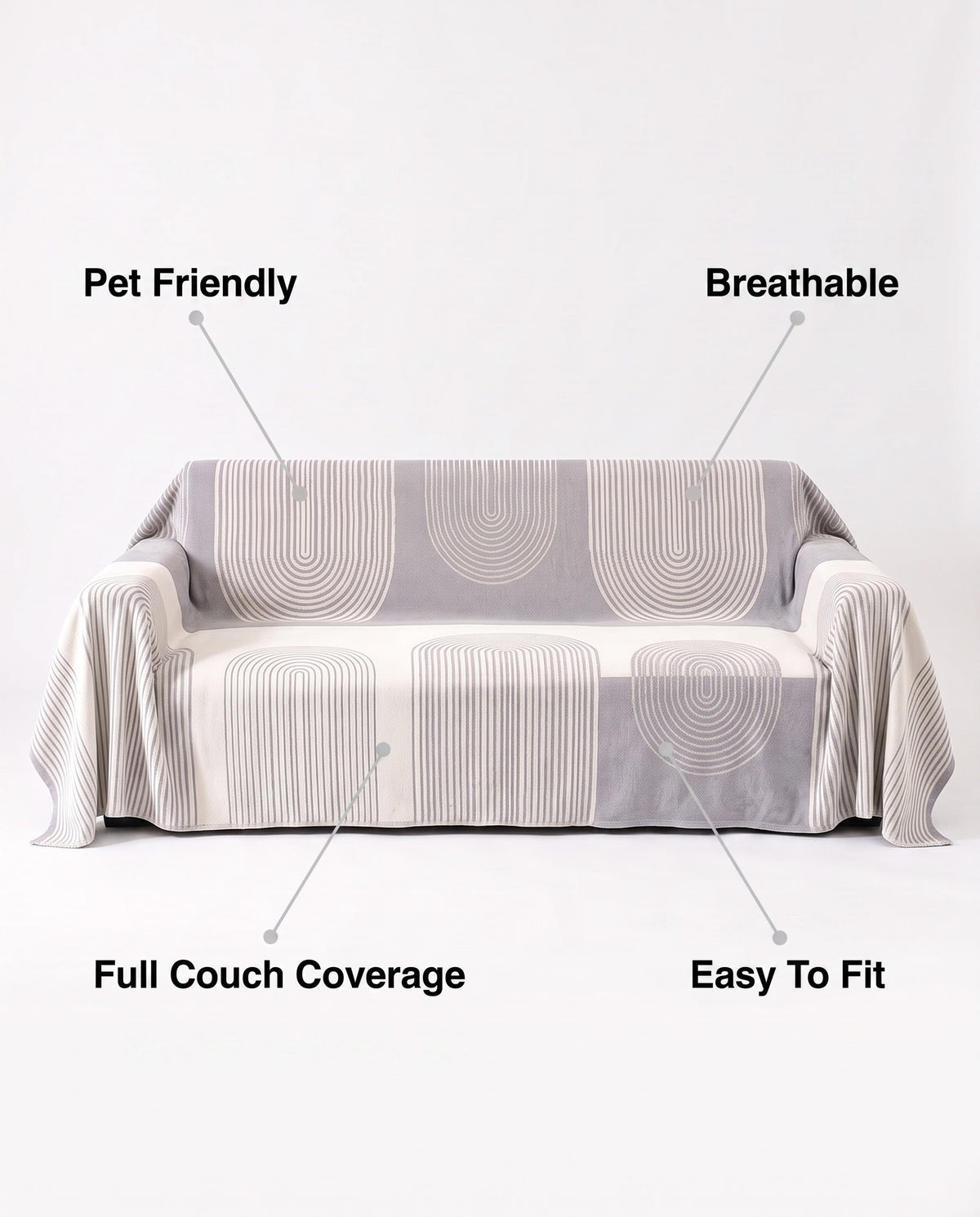 Comfort Arch Sofa Cover | Pet Friendly, 71-165in