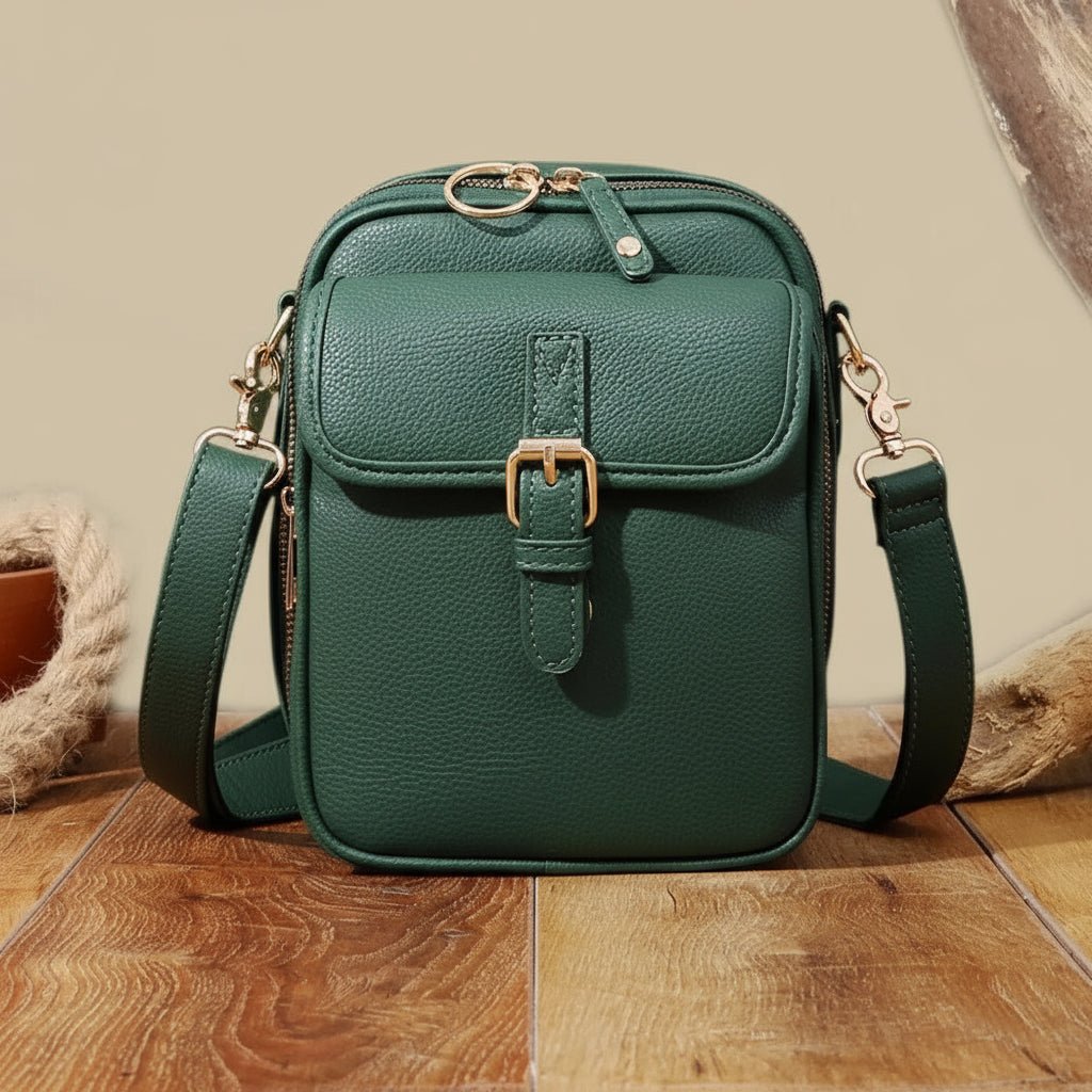 Compact Crossbody Bag with Secure Zippers and Adjustable Strap, view 3