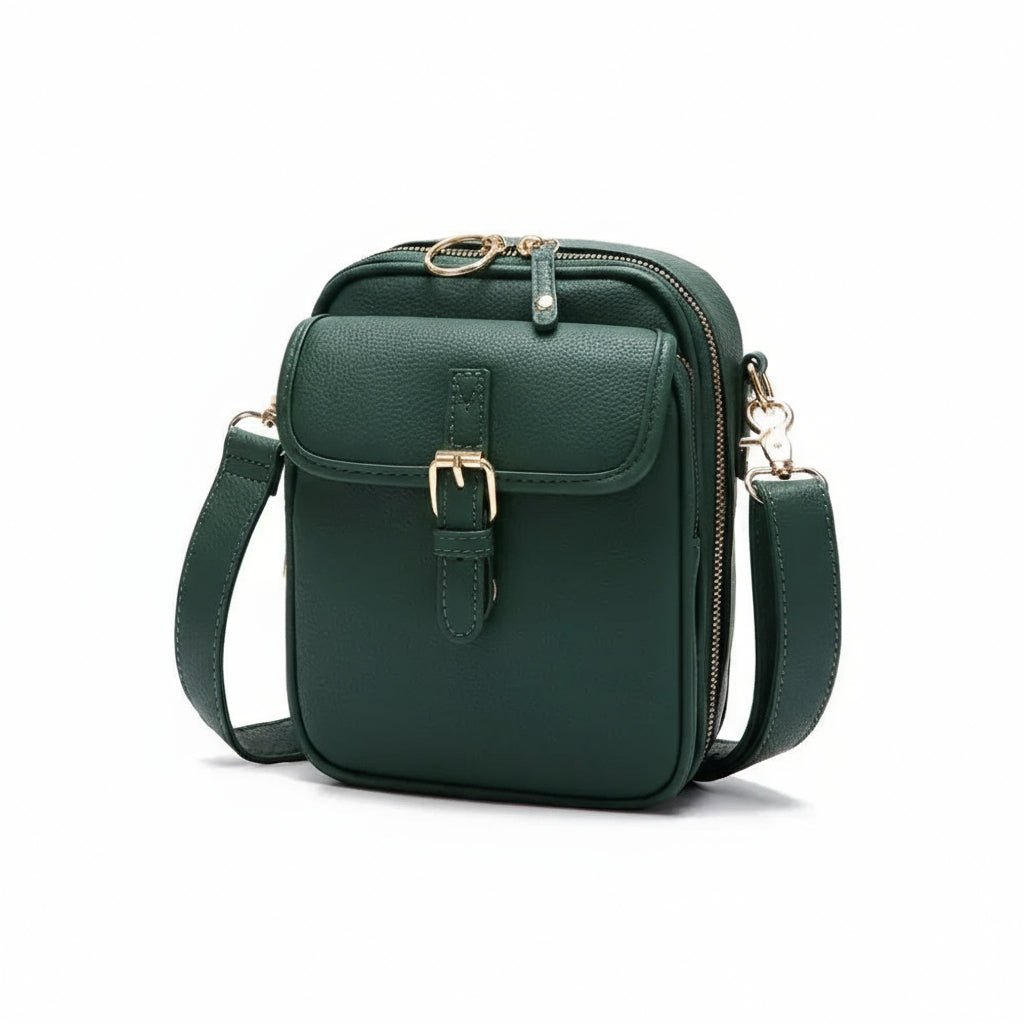 Compact Crossbody Bag with Secure Zippers and Adjustable Strap, view 10