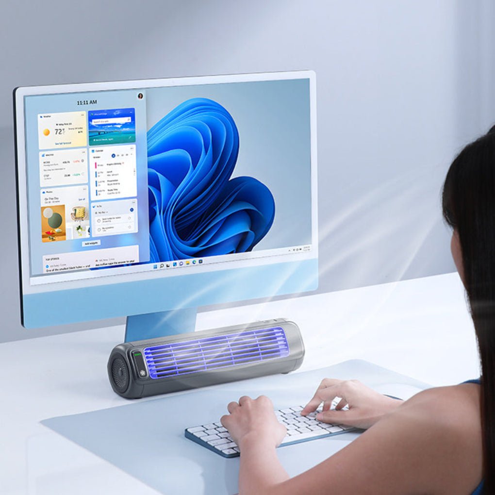 Cordless Mini Fan with Three Speeds and Rotating Airflow, view 5