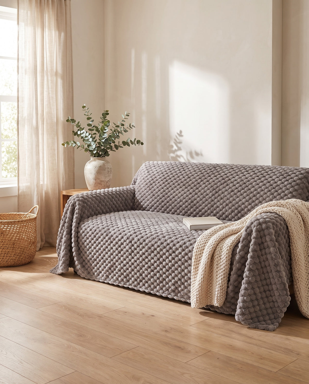 Cozy Chic Sofa Cover | Spill Resistant, 50-165in