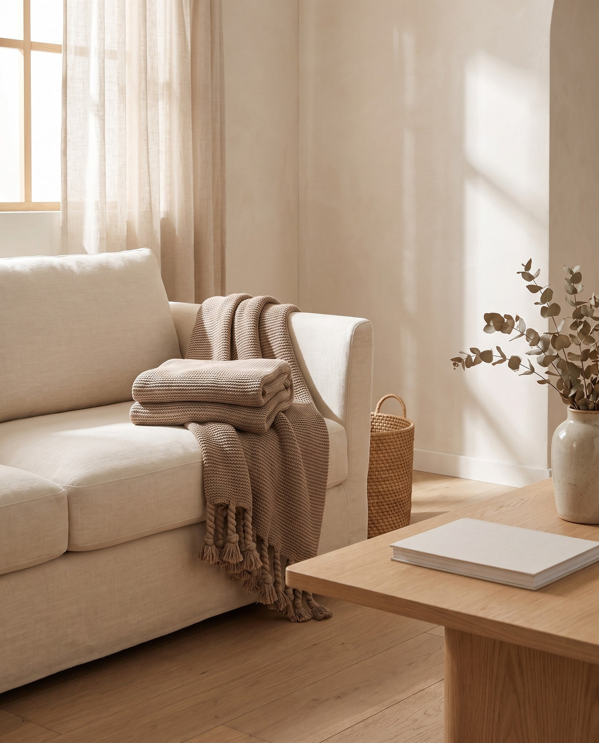 Cozy Chunky Knitted Tassel Throw Blanket | Soft Warm Handfeel, 51-94in