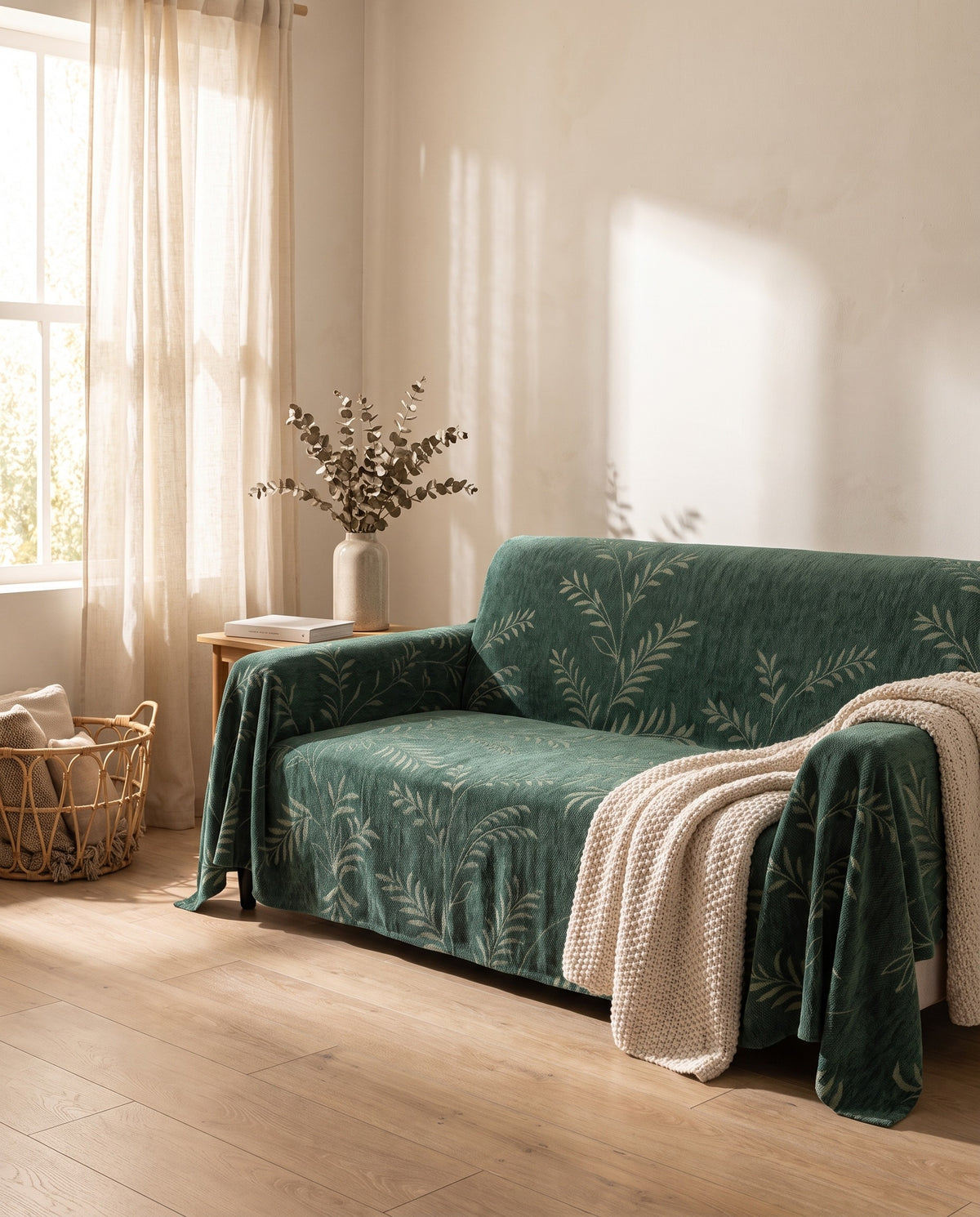 Cozy Winter Botanicals Sofa Cover | Pet Friendly, 71-165in