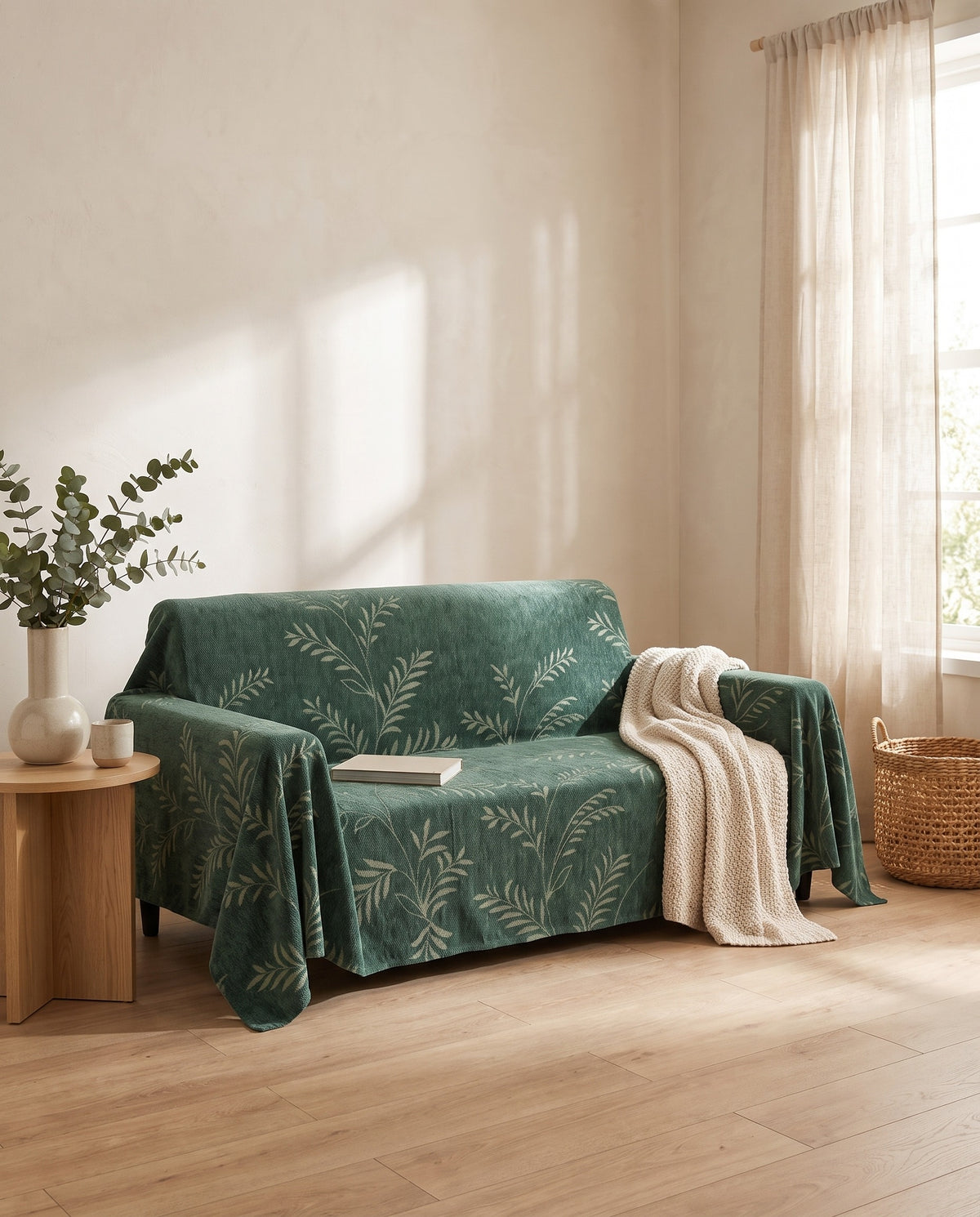 Cozy Winter Botanicals Sofa Cover | Pet Friendly, 71-165in