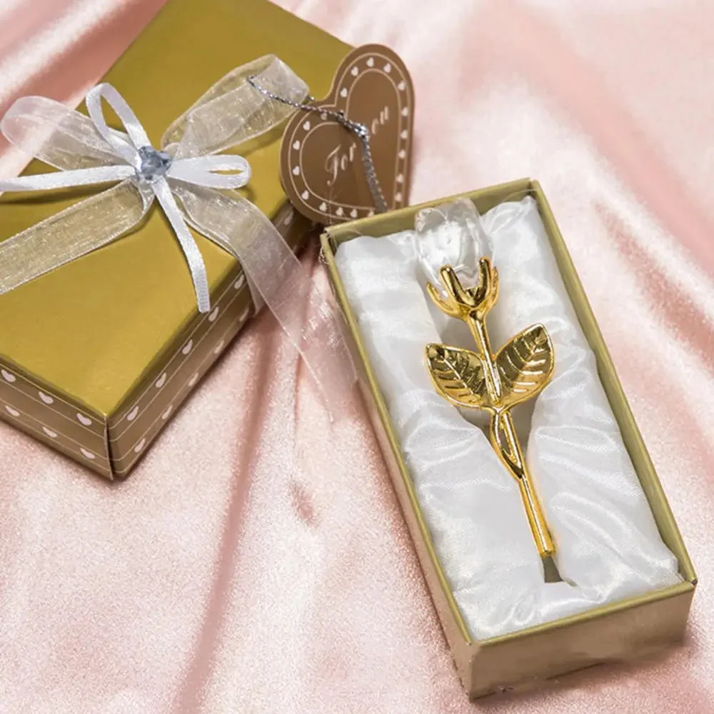 Crystal Rose with Gold or Silver Stem as a Lasting Keepsake Gift, view 3
