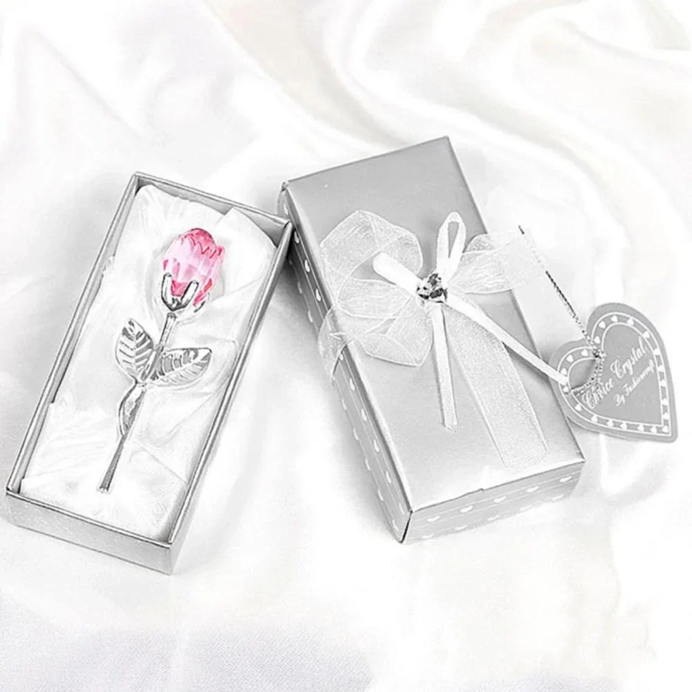 Crystal Rose with Gold or Silver Stem as a Lasting Keepsake Gift, view 10