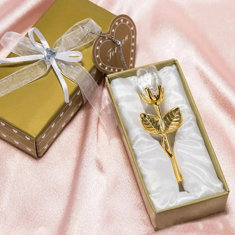 Crystal Rose with Gold or Silver Stem as a Lasting Keepsake Gift, view 11