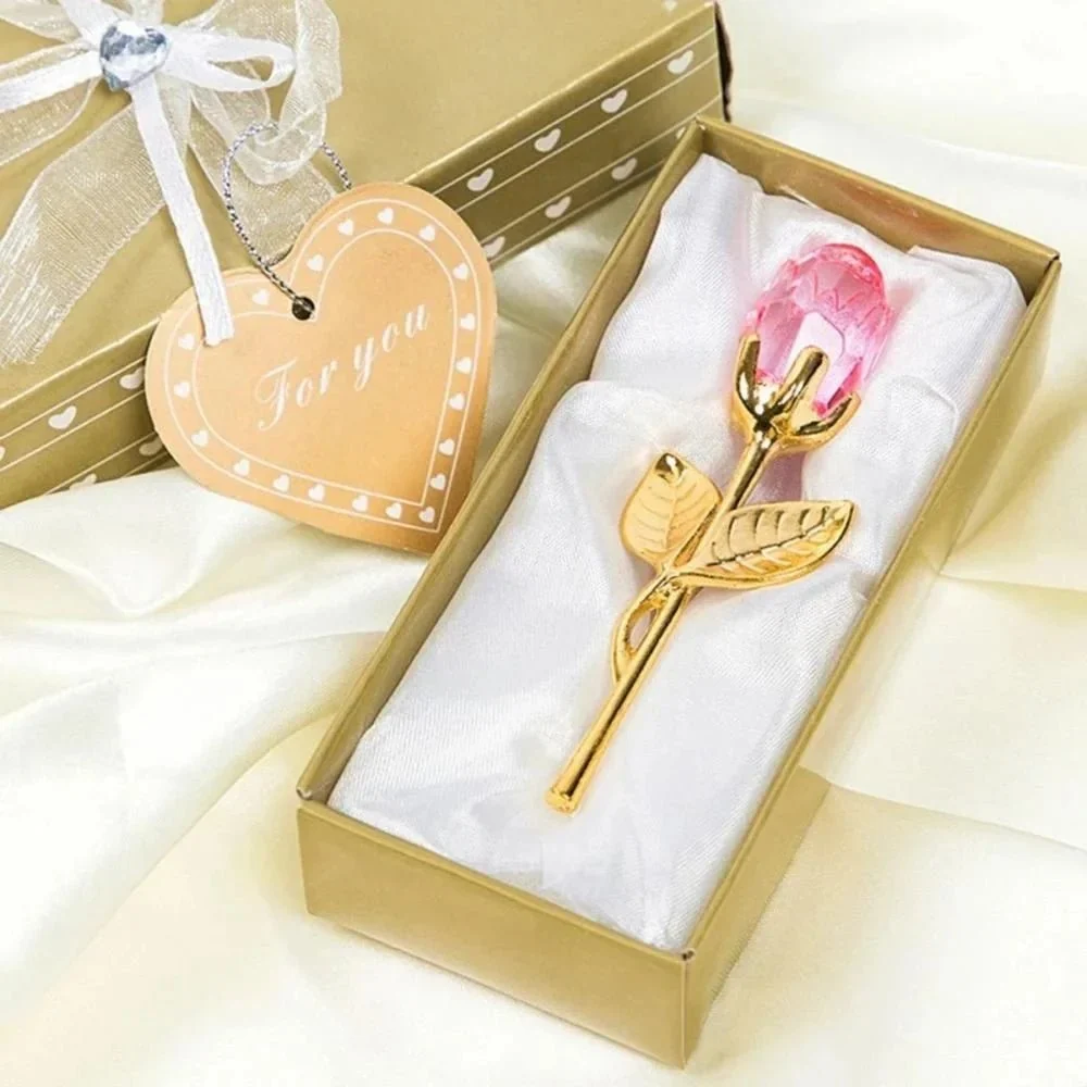Crystal Rose with Gold or Silver Stem as a Lasting Keepsake Gift, view 15