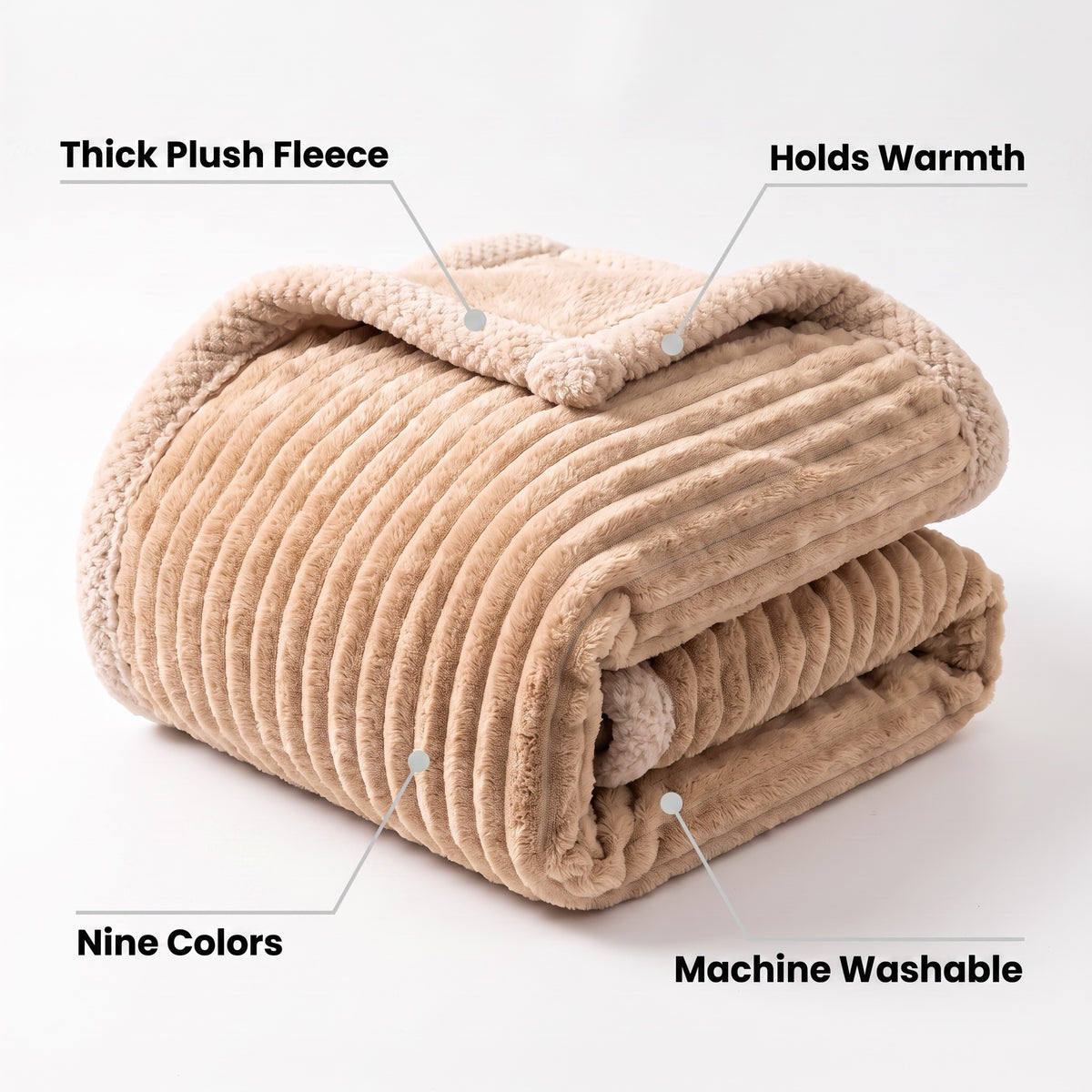 Plush Fleece Winter Blanket | Warm Throw, 39-91in
