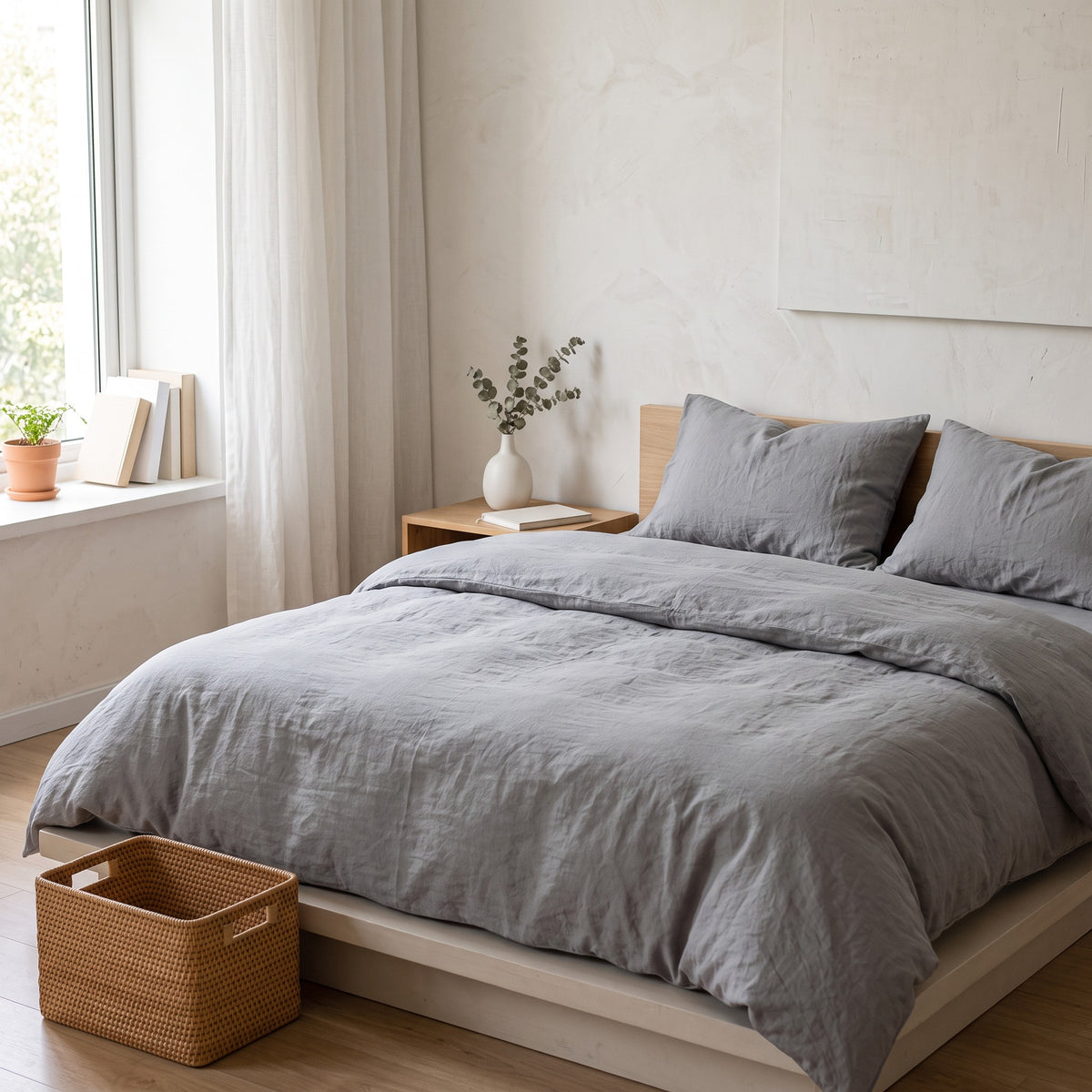 Solid Duvet Cover Set | Breathable Weave, 59-87in