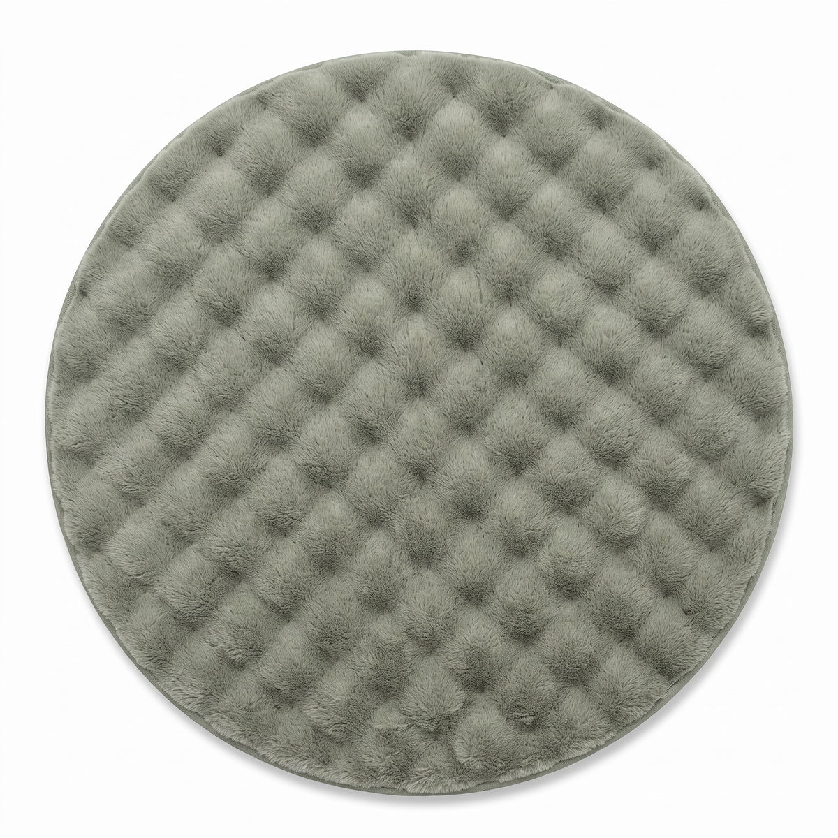 Round Fleece Rug | Soft Non-Slip Backing, 35in