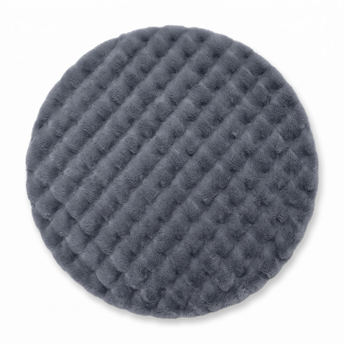 Round Fleece Rug | Soft Non-Slip Backing, 35in