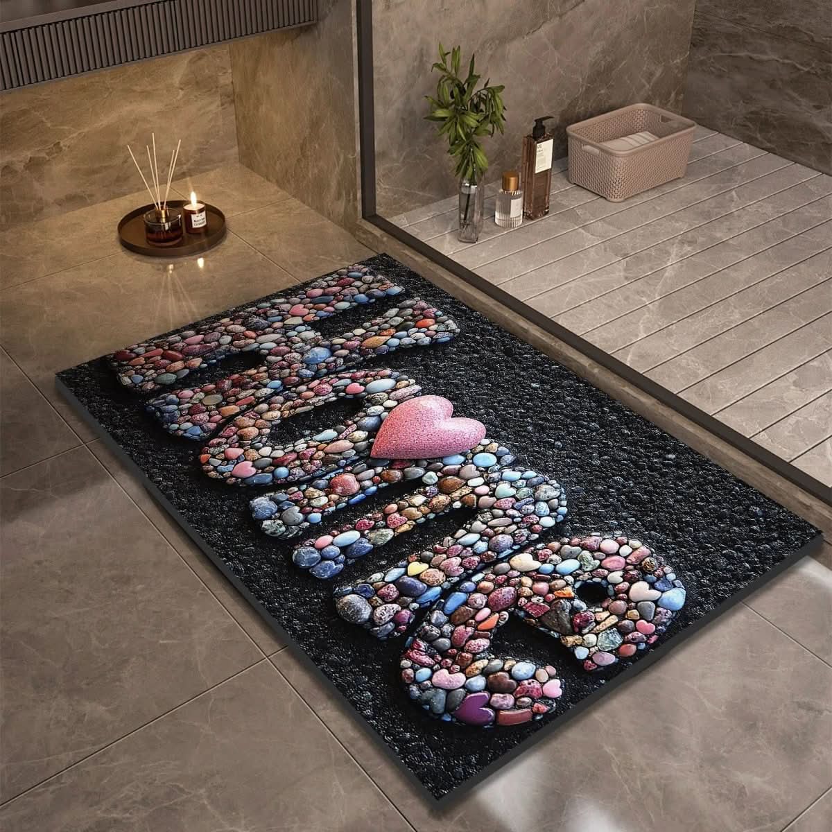 Diatomaceous Earth Bath Mat with Natural Rubber Backing, Super Absorbent and Quick Drying, view 11