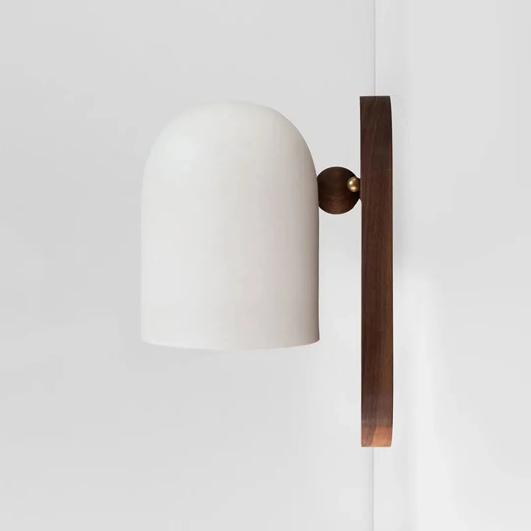 Dimmable Walnut Wood and Metal Wall Light, 15.7 x 3.9 x 4.7 in, view 3