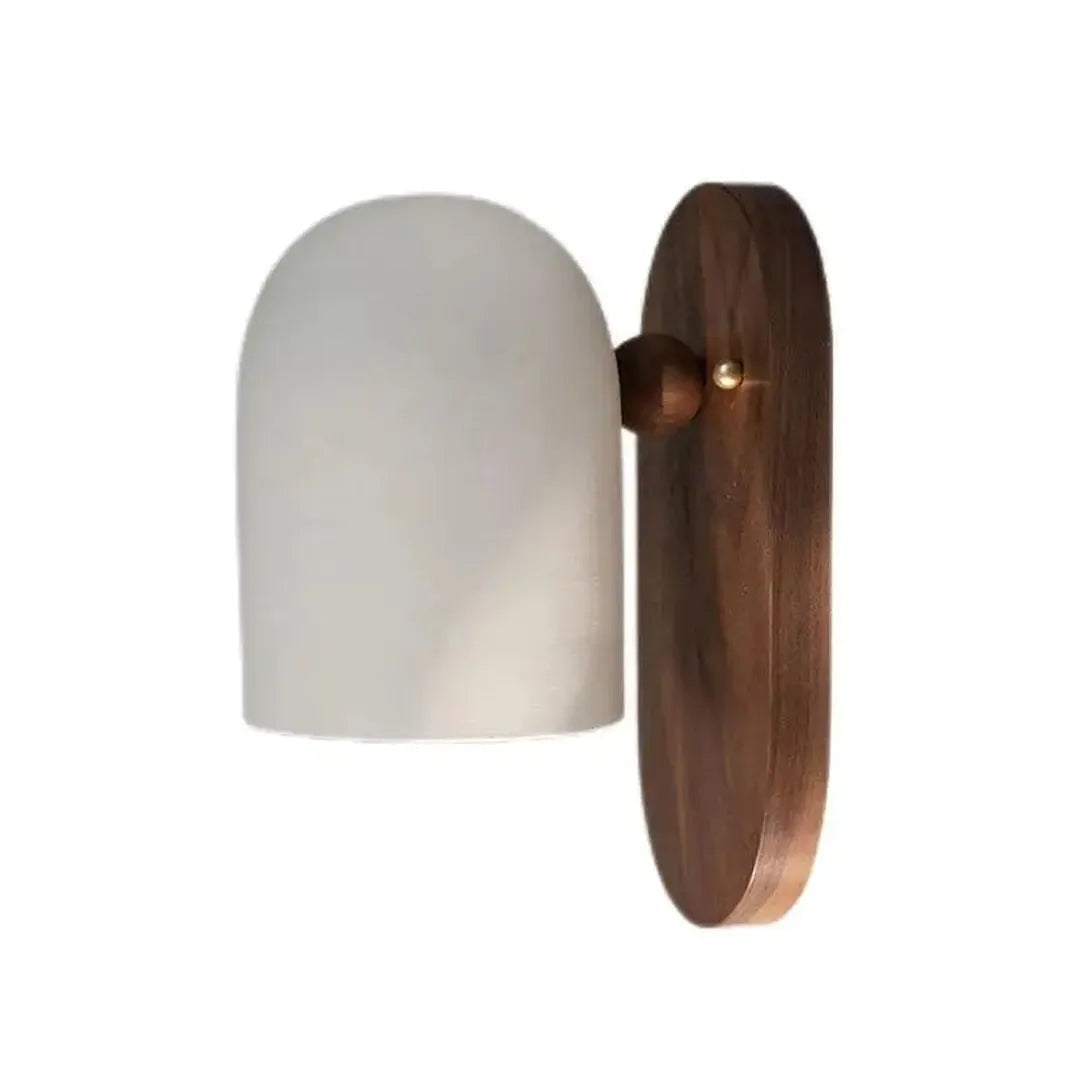 Dimmable Walnut Wood and Metal Wall Light, 15.7 x 3.9 x 4.7 in, view 6