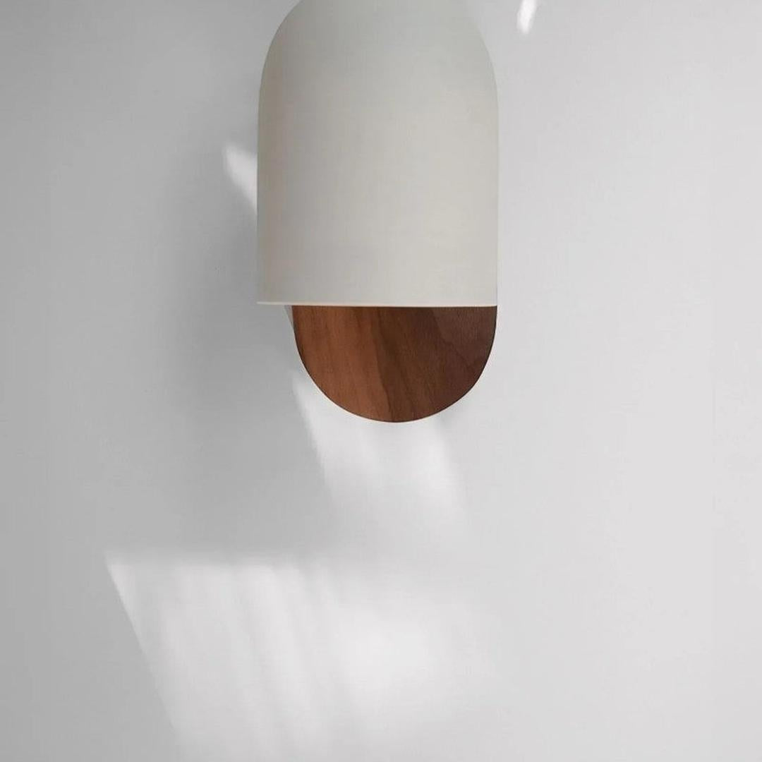 Dimmable Walnut Wood and Metal Wall Light, 15.7 x 3.9 x 4.7 in, view 8