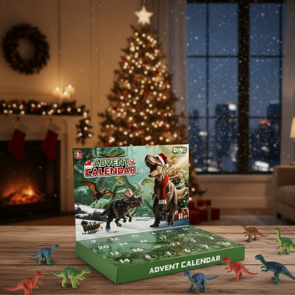 Dinosaur Advent Calendar with 24 Figures and Fossils in Non Toxic Plastic, view 7