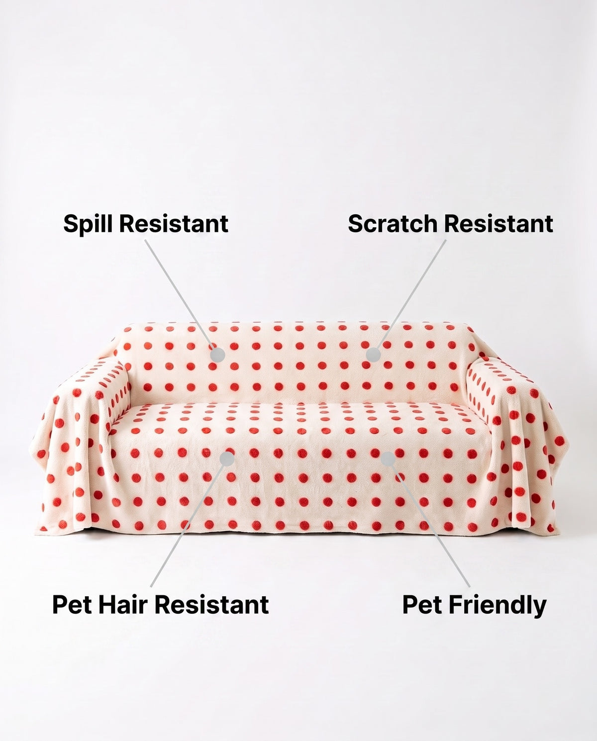 DotPlush Winter Stretch Full-Encasing Sofa Slipcover | Spill Resistant